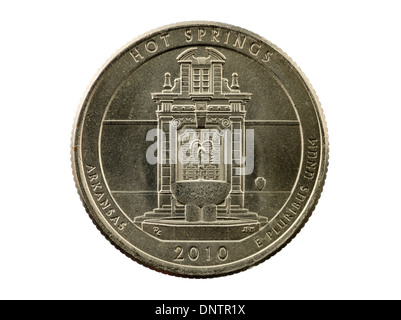 Hot Springs Arkansas trimestre commémorative coin isolated on white Banque D'Images