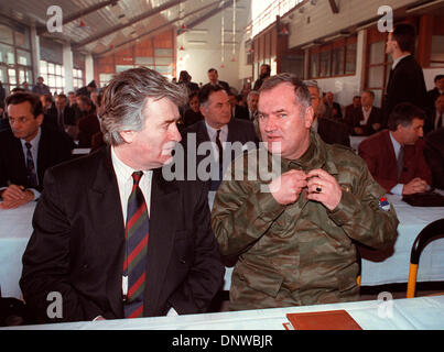 PHOTO - Fichier des Serbes en fuite suspect accusé de crimes de guerre Ratko Mladic a été arrêté en Serbie après 16 ans de fuite. Mladic, 69 ans, a été trouvé dans le village de Lazarevo dans le nord de la Serbie où vivait sous un nom d'emprunt. Il fait face à des accusations sur le massacre d'au moins 7 500 hommes et garçons musulmans de Bosnie à Srebrenica en 1995. Sur la photo : 1 janvier, 1993 [date exacte inconnue Banque D'Images