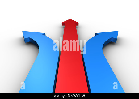 Les flèches rouges et bleues Banque D'Images