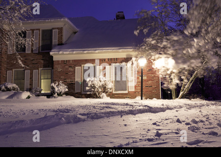 La tempête de neige à Indianapolis en mars 2014. 30 cm de neige sont tombés en une journée. Banque D'Images