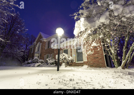 La tempête de neige à Indianapolis en mars 2014. 30 cm de neige sont tombés en une journée. Banque D'Images