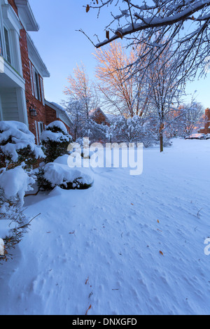 La tempête de neige à Indianapolis en mars 2014. 30 cm de neige sont tombés en une journée. Banque D'Images