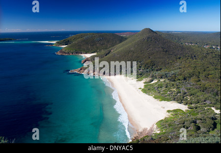 Zenith Plage, Plage Wreck Beach, Fort et Fingal Spit de Tomaree Head lookout Port Stephens Nouvelle Galles du sud , Australie Banque D'Images