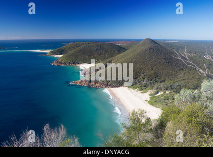 Zenith Plage, Plage Wreck Beach, Fort et Fingal Spit de Tomaree Head lookout Port Stephens Nouvelle Galles du sud , Australie Banque D'Images