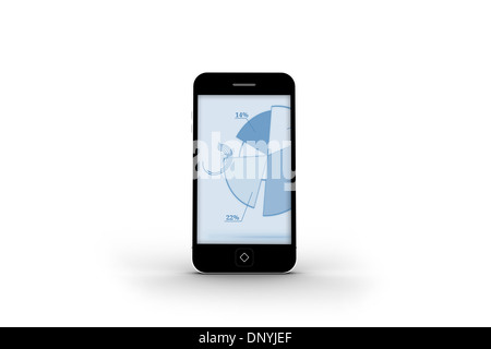 Graphique sur l'écran du smartphone Banque D'Images
