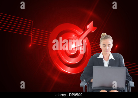 Image composite de businesswoman looking at camera Banque D'Images