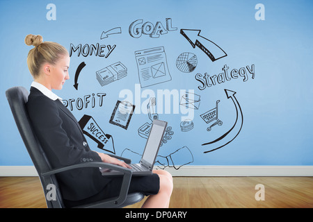 Image composite de businesswoman looking at camera Banque D'Images