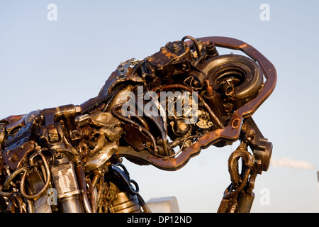 Homme d'acier sculpture, Copenhague, Danemark, de l'Architecture Banque D'Images