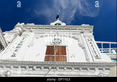 La façade de Jummah Masjid, une mosquée à Port Louis qui date des années 1850, l'île Maurice. Banque D'Images