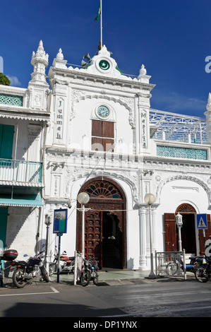 La façade de Jummah Masjid, une mosquée à Port Louis qui date des années 1850, l'île Maurice. Banque D'Images