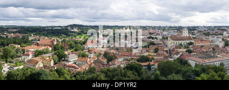 Vue depuis la tour de Gediminas de Vilnius, senamiestis ou la vieille ville de Vilnius, Vilnius, Vilnius, Lituanie district Banque D'Images