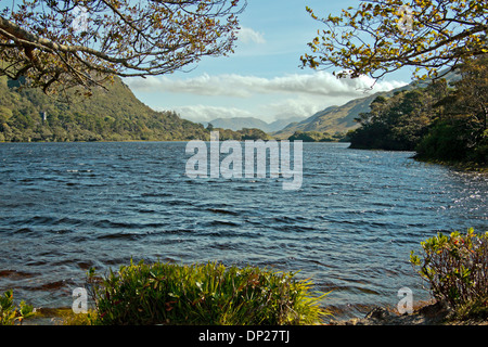 Lough Pollacappul dans paysage de montagne pittoresque, Connemara, comté de Galway, en République d'Irlande. Banque D'Images