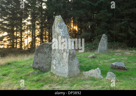 Aikey Brae Stone Circle, près de Deer, Aberdeenshire, Scotland, UK. Banque D'Images