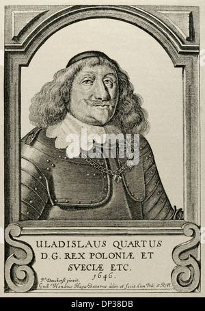 Wladyslaw IV Vasa (1595-1648). Roi de Pologne. Télécopieur Gravure William Hondius, 1646. L'histoire universelle, 1885. Banque D'Images