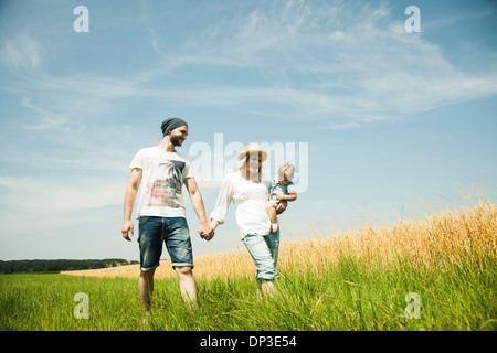 Balades en famille domaine agricole, Mannheim, Baden-Wurttemberg, Germany Banque D'Images