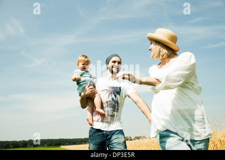 Balades en famille domaine agricole, Mannheim, Baden-Wurttemberg, Germany Banque D'Images