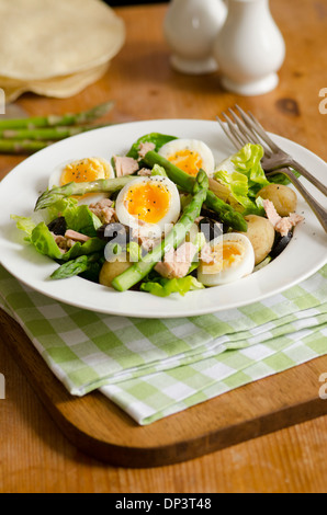 Salade de thon et asperges Banque D'Images