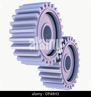 3D-Illustration d'engrenages sur fond blanc Banque D'Images