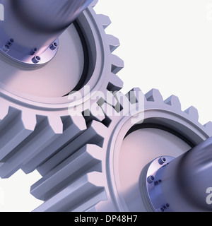 3D-Illustration d'engrenages sur fond blanc Banque D'Images
