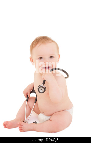 Baby with stethoscope Banque D'Images