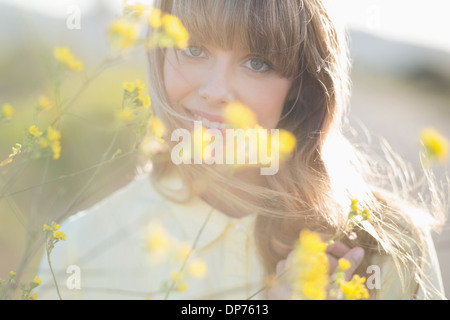 Hipster girl smiling at camera Banque D'Images