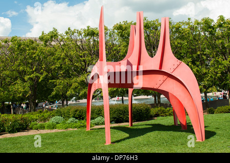 Cheval Rouge d'Alexander Calder, à la National Gallery of Art Sculpture Garden à Washington DC, USA Banque D'Images