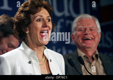 Nov 07, 2006 ; Austin, TX, USA ; SUSAN COMBS montre son enthousiasme pour être élu Contrôleur de l'État mardi à l'hôtel Omni à Austin. Mari JOE DURAN partage l'enthousiasme. Le Parti démocratique a gagné le contrôle de la Chambre des représentants aux Etats-Unis les élections de mi-mandat. La Maison Blanche a admis les Démocrates avaient repris le 15 sièges net nécessaire pour arracher le pouvoir à partir de la République Banque D'Images