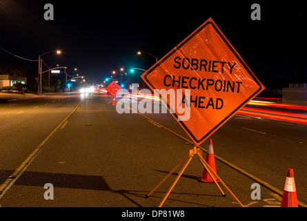 Un DUI check point à Anaheim, CA. Banque D'Images