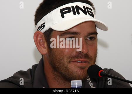 DURBAN - 8 janvier 2014 - golfeur sud-africain Louis Oosthuizen, répond aux questions de la presse à la Volvo Golf Champions à Durban, où il est le champion en titre, après avoir remporté l'en 2013. Photo : Giordano Stolley Banque D'Images