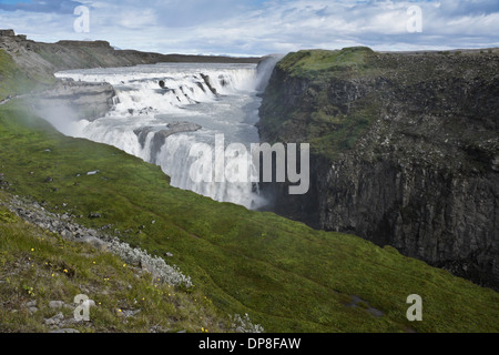 Gullfoss (Chutes d'or) sur la rivière Hvita, Islande Banque D'Images