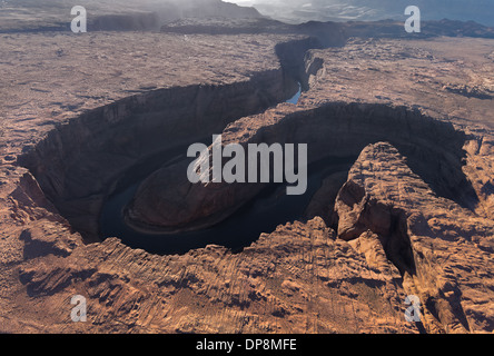 Photographie aérienne de Horseshoe Bend sur Glen Canyon USA Arizona Banque D'Images