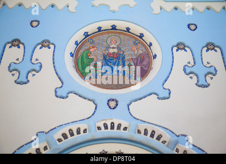 Détail sur l'église de Sainte Elisabeth (bleu) de l'Église, Bratislava, Slovaquie Banque D'Images