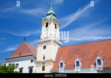 Ancien hôtel de ville de Hlavne Nam (place principale), Bratislava, Slovaquie Banque D'Images