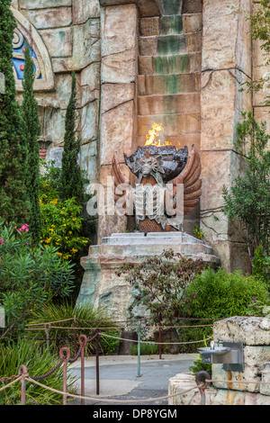 Statue à l'extérieur de la fureur du Poseidon attraction dans le Continent Perdu à Islands of Adventure à Universal Studios, en Floride Banque D'Images