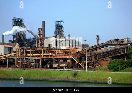 Aciéries d'ArcelorMittal Gent, plus grand producteur d'acier du monde, le port de Gand, Flandre orientale, Belgique Banque D'Images