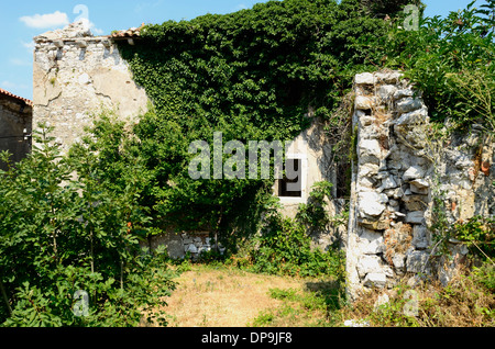 Plomin Istrie Croatie vieux village de pêcheurs de détails Banque D'Images