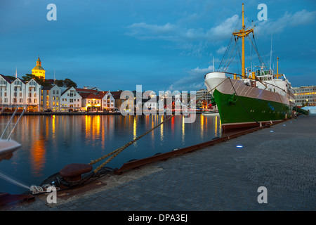 Quay dans la ville de Stavanger, Norvège. Banque D'Images