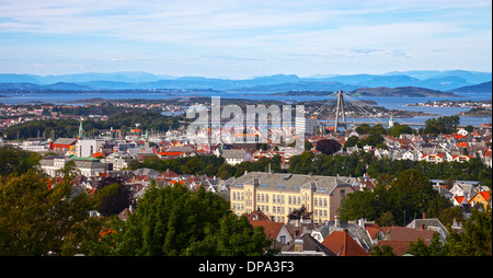Stavanger, Norvège - Vue de la ville d'en haut. Banque D'Images