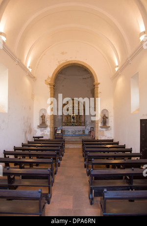 Intérieur de l'église de Nossa Senhora da Graça (Notre Dame de grâce), de l'église au sein de la Fortaleza de Sagres (La Forteresse de Sagres). Banque D'Images