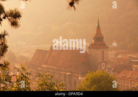 Vue de l'Église Noire, Brasov, en Transylvanie, Roumanie Banque D'Images