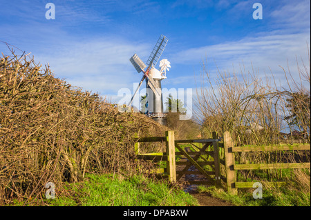 Moulin à vapeur Skidby qui par un beau matin d'hiver ensoleillé. Banque D'Images