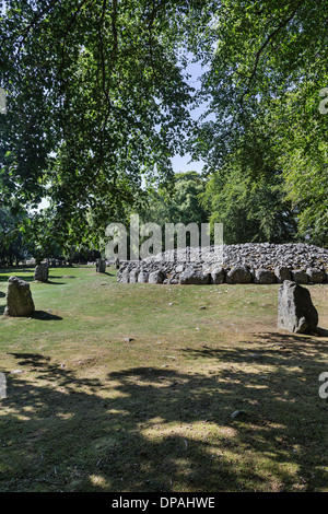 Sépulture néolithique Clava Cairns à Cairns près de Culloden dans Inverness-shire en Ecosse. Banque D'Images