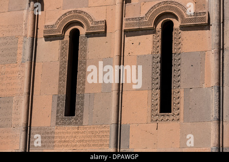 Windows, la Sainte Vierge Cathédrale, Ani, Turquie Banque D'Images