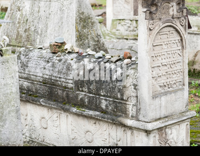 Cimetière juif de Kazimierz, le quartier juif, Cracovie, Pologne, Europe Banque D'Images