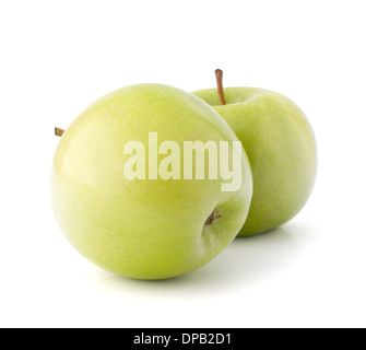 Pommes vert isolé sur fond blanc Banque D'Images