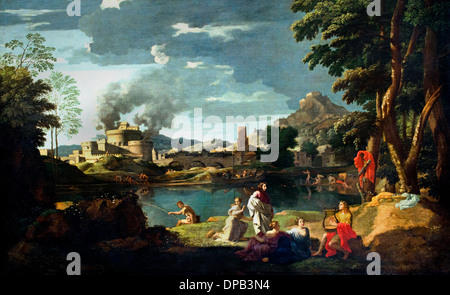 Paysage avec Orphée et Eurydice 1650 Nicolas Poussin 1594 - 1665 France Banque D'Images