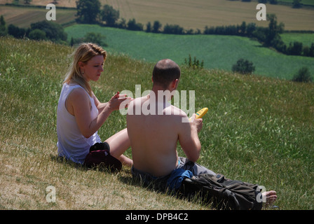 Vue magique de Tor de Glastonbury dans le Somerset, Royaume-Uni Banque D'Images