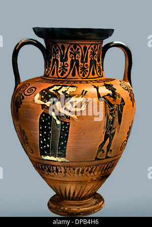 Dieu de la nature 520 BC amphore attique échangeur bélier montre Hermes en tant que protecteur de troupeaux Attica Grèce Grec Banque D'Images