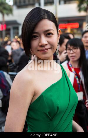 Los Angeles, USA. 10 janvier, 2014. L'actrice Michelle Chen arrive pour la cérémonie de remise des prix Hollywood Microcinema TCL TCL au Chinese Theatre de Los Angeles, aux États-Unis, 10 janvier 2014. © Zhao Hanrong/Xinhua/Alamy Live News Banque D'Images