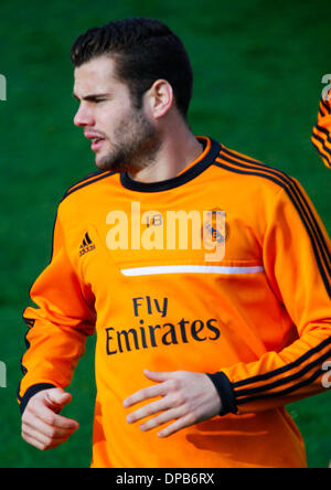 Madrid, Espagne. Jan 11, 2014. Nacho lors d'une session de formation du Real Madrid au complexe sportif de Valdebebas en avant du match de Liga entre le Real Madrid et l'espagnol, le 11 janvier 2014 à Madrid, Espagne Credit : Sl/Madridismo Madridismo/ZUMAPRESS.com/Alamy Live News Banque D'Images